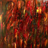 African Tribe $3,500 - Design By Maureen contemporary abstract african tribe painting red, orange, yellow