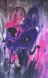 Beauty and the Beast $2,900 - Design By Maureen disney art, beauty and the beast, purple, pink, love art, figurative art, abstract contemporary, figurative expressionism, fuscia, black, white, modern art, color specialist, modern abstract contemporary